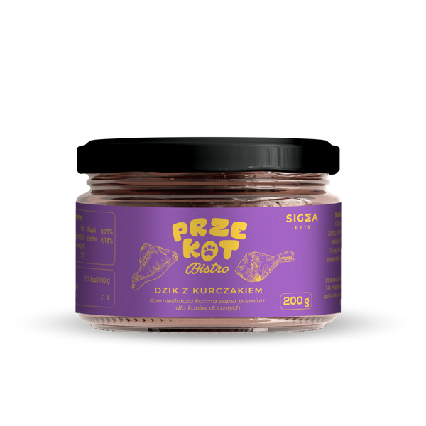 Mokra karma dla kota z dzikiem i kurczakiem - Bistro Rzemieślnicza Premium 200 g