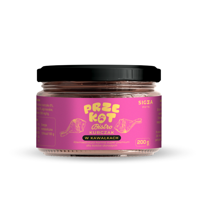 Mokra karma dla kota z kurczakiem w kawałkach - Bistro Rzemieślnicza Premium 200 g